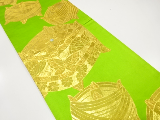 JAPANESE KIMONO / ANTIQUE OBI FOR DANCE / SILK / WOVEN SPOOL